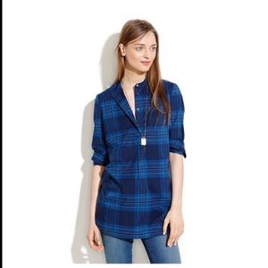 Madewell Wellspring Tunic Popover Blue Plaid, Sz L